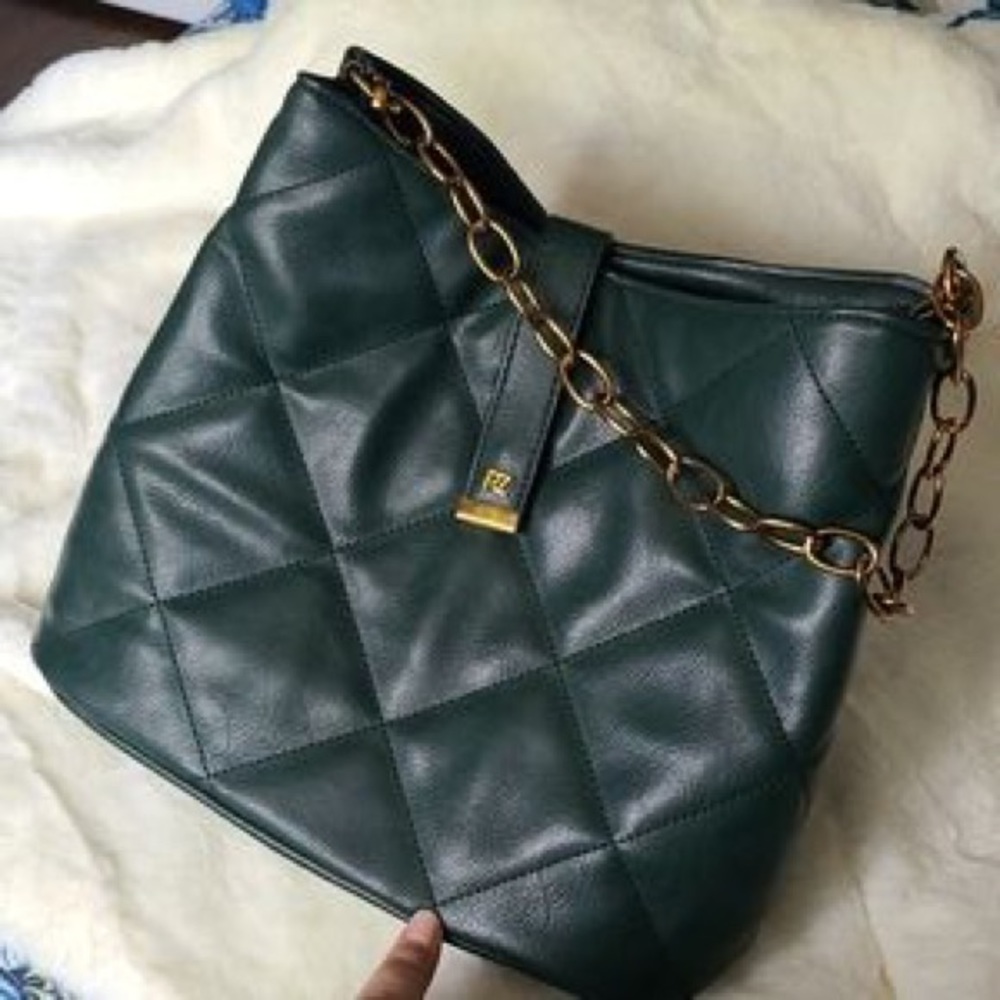 Rachel Zoe hunter green and gold bag ! NWT